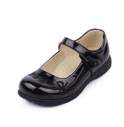 Girls student shoes matte uniform shoes Campus shoes show matte black gloss artificial PU girls princess shoes