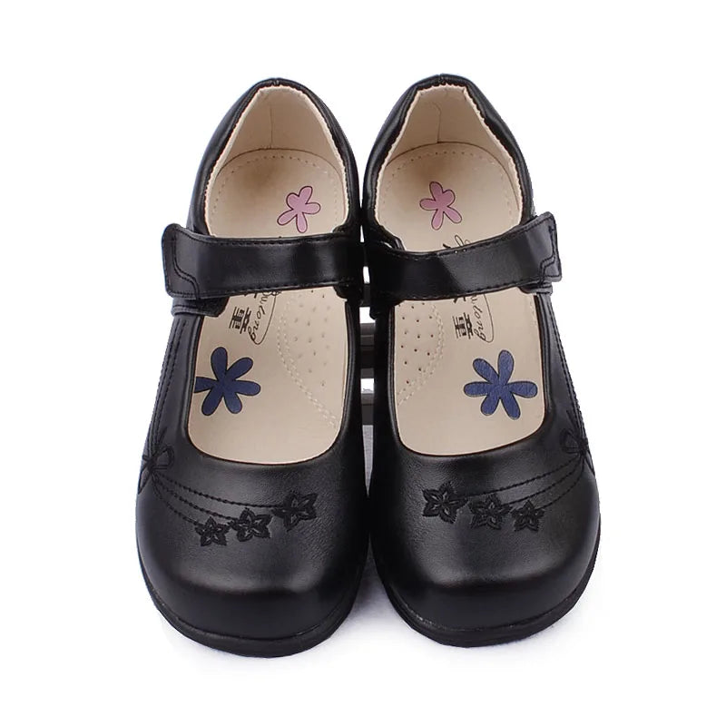 Girls student shoes matte uniform shoes Campus shoes show matte black gloss artificial PU girls princess shoes