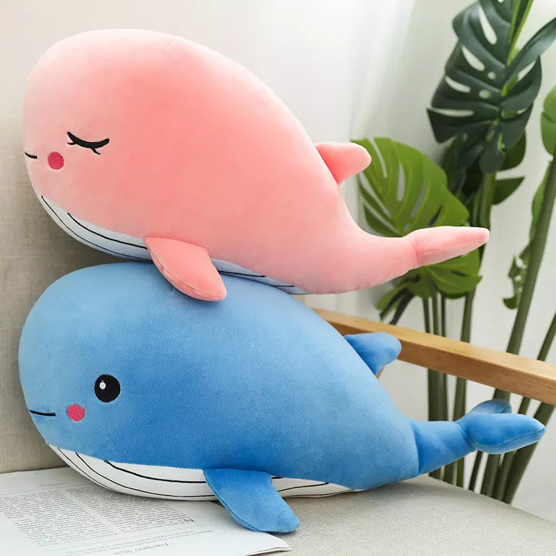 Kawaii Soft Whale Plush Toy Cartoon Animal Fish Stuffed Doll Sleeping Pillow Cushion