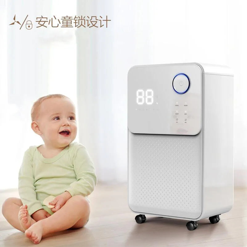 Dehumidifier Household Bedroom Basement Silent High Power Machine Touch Screen Dryer Air Purifier