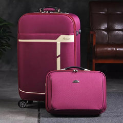 Rolling luggage bag On Wheels With handbag