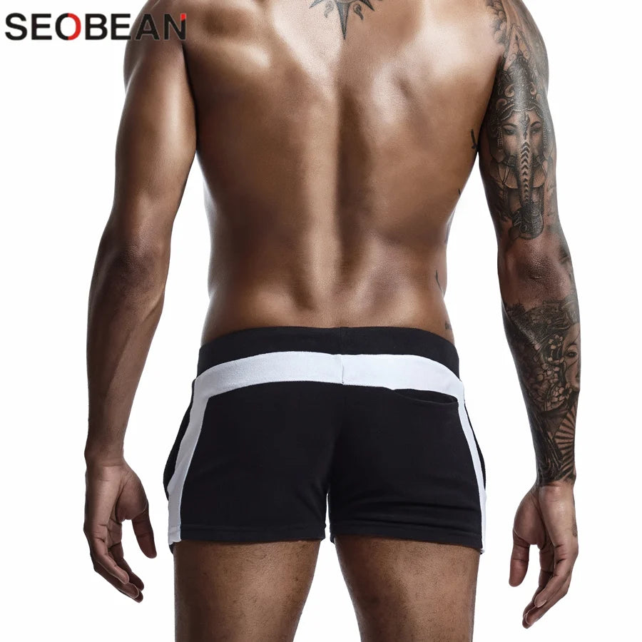 SEOBEAN Men Homewear Shorts  Casual Short Pants