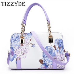 pring New Handbags Women Fashion Shoulder Bag Korean Flower Printing PU Leather Tote Bag