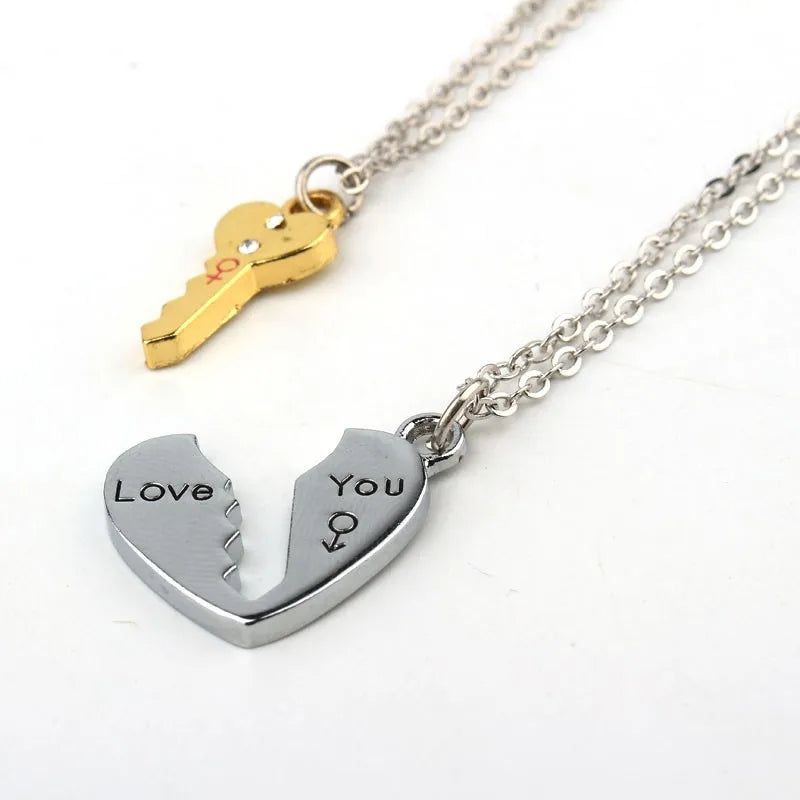 Lover Couple Jewelry Broken Heart Necklace Valentine Gift