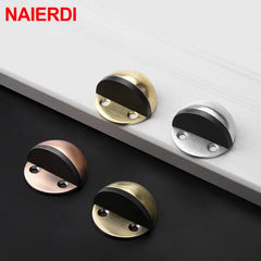 Stainless Steel Rubber Door Stopper Door Holders Catch Floor Mounted Nail-free Door Stops