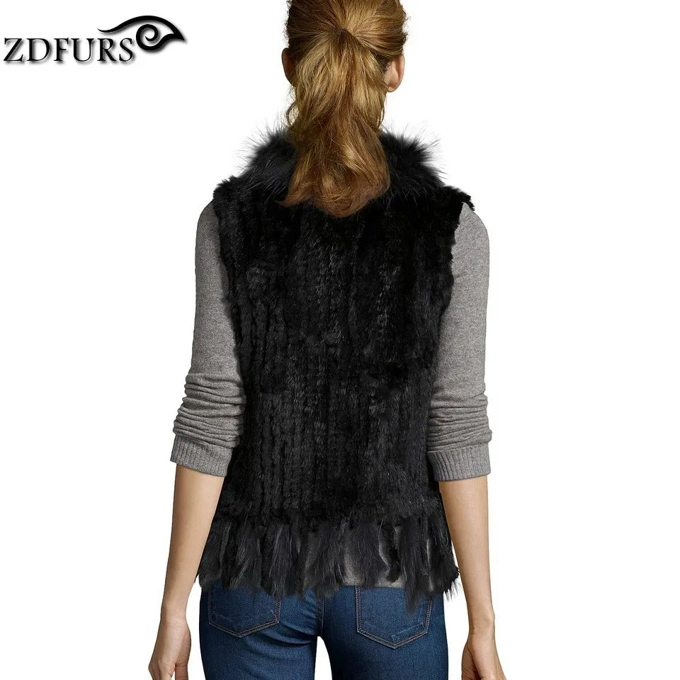 high quality knitted rabbit fur