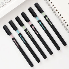 3pcs Cool Black Color Gel Pens for Writing Signature 0.5mm