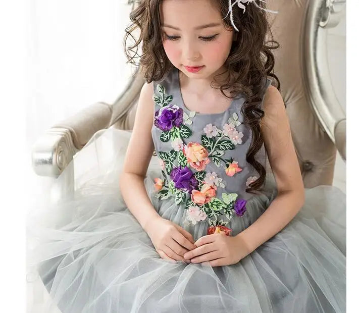 Flower Children's Girl Costumes For kids Princess Party Wedding Dresses