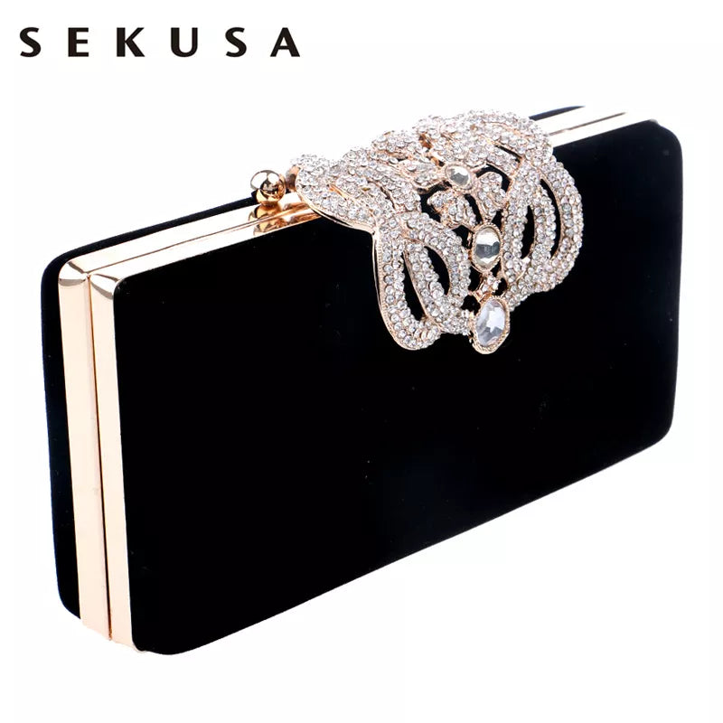 Crown rhinestones evening shoulder bag for wedding Diamonds