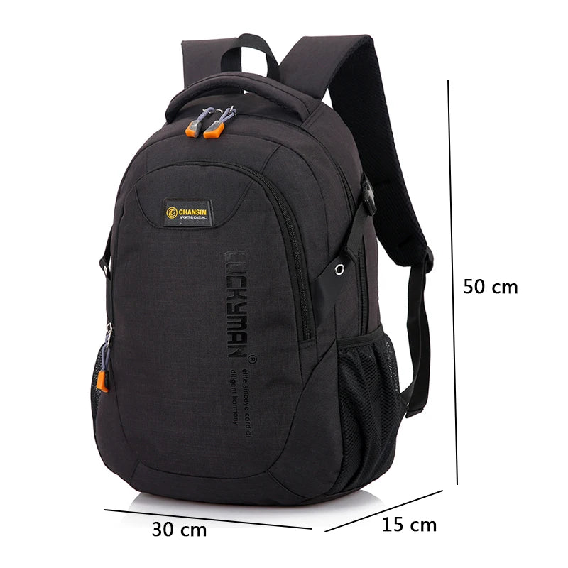 New Fashion Men's Backpack Bag Male Polyester Laptop Backpack Computer Bags