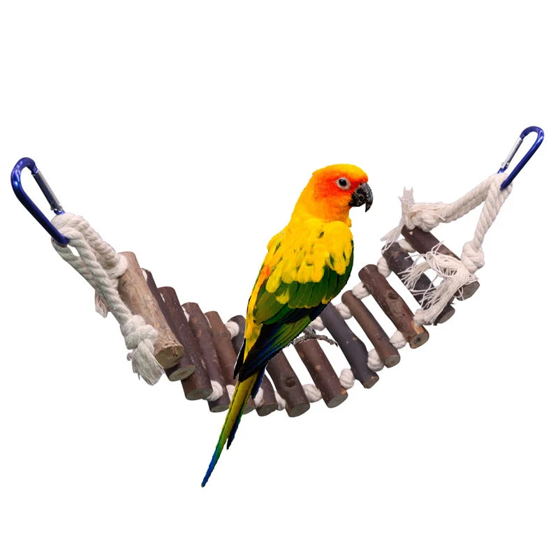 Bird Toys Set Swing Chewing Training Toys Small Parrot Hanging Hammock Parrot Cage Bell Perch Toys