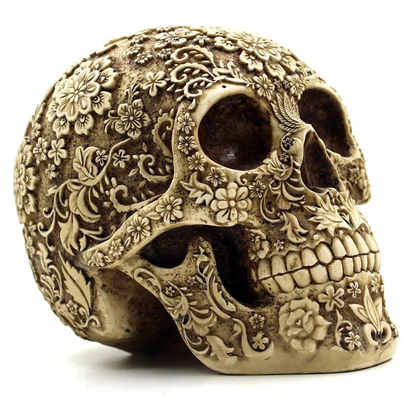 Retro Skull Decor Home Decoration Ornaments Creative Art Carving  Sculptures Skull Model Halloween Gifts