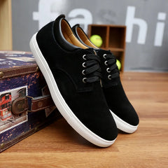 Men Flats Shoes Male Leather Casual Breathable Shoes Lace-Up