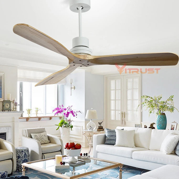 Wooden Ceiling Fans with Remote Control Nordic Simple Home Fining Room Ceiling Fan