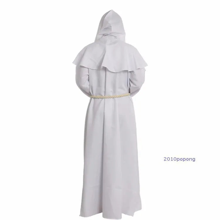 Free shipping Monk Hooded Robes Cloak Cape Friar Medieval Renaissance Priest Men Costume COS