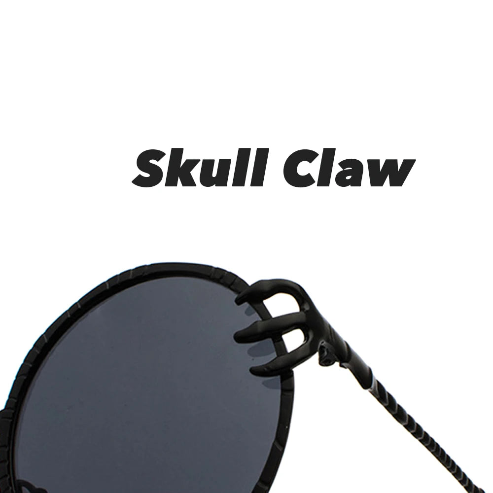 VIVIBEE Retro Skull Claw Round Sunglasses for Women