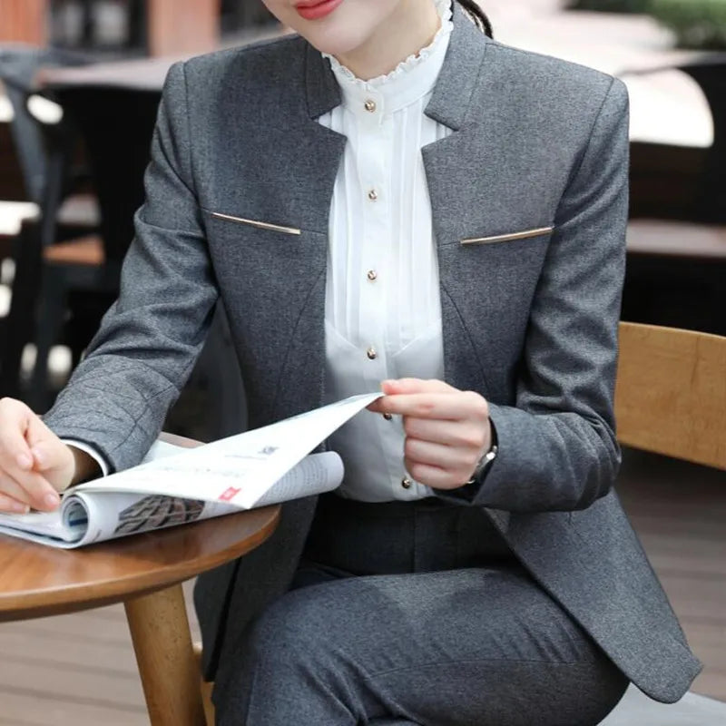 Pant Suits For Women Clothes Office Lady Formal Work Wear Uniform