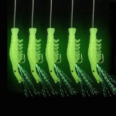 New Sabiki Soft Fishing Lure Rigs Luminous Shrimp Bait Jigs Lure soft lure Worn Fake lure