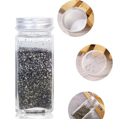 Glass Spice Salt Pepper Shakers Seasoning Jar Can Barbecue Condiment Jar Bottles