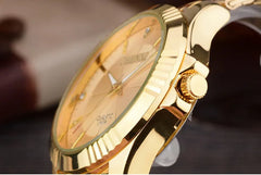 Luxury Gold Stainless Steel Men &Women Watch