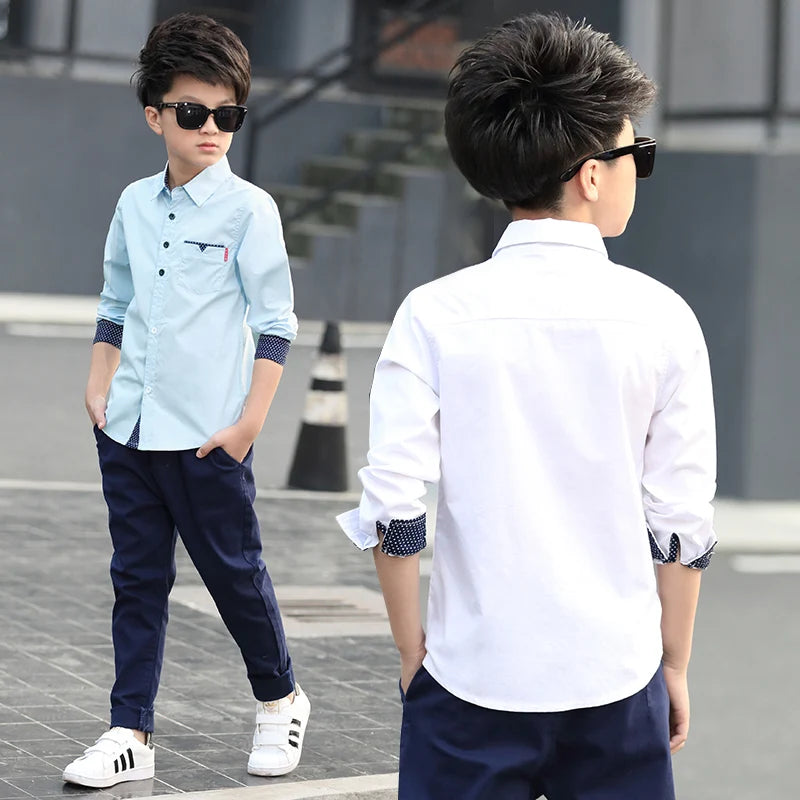 Kids Clothes Spring Autumn Boys Cotton Kids Boys Long Sleeve Shirt