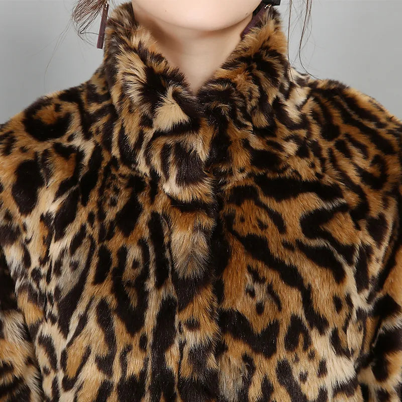 Fur Leopard Coat Women