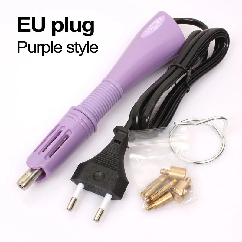 Fast Heated! Hotfix Rhinestone Applicator Purple US/EU Plug Choice Hotfix Applicator Lron-On Wand Heat-Fix Tool Wand Gun Garment