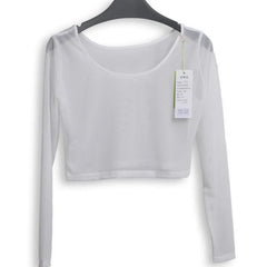 Women Slim Semi-transparent Mesh Crop Tops Tshirt