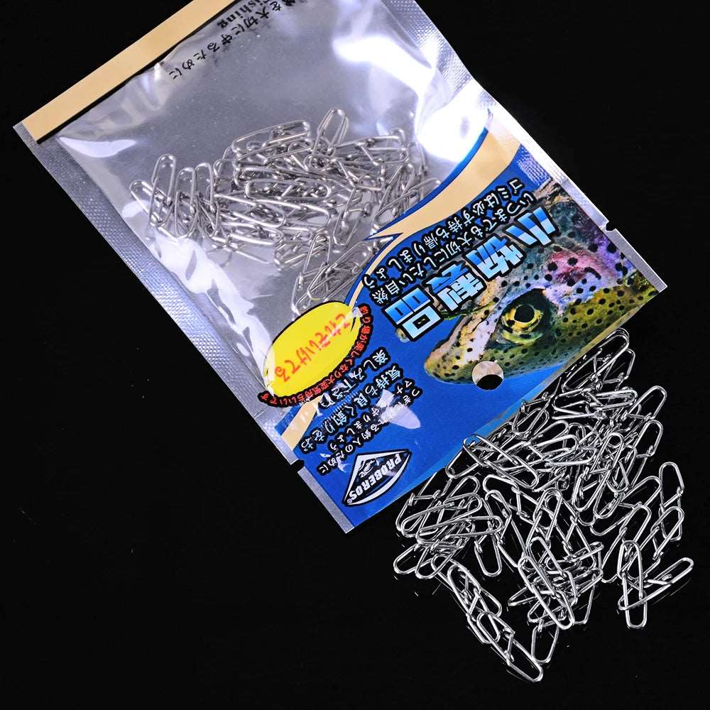 100pcs Diamond Snap Fishing Barrel Swivel safety snap 12mm-28.5mm Swivel Snap 0#-6# fishing swivels