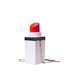 lovely red lipstick type acrylic blocks dinner makeup lipstick female package mini chain shoulder strap