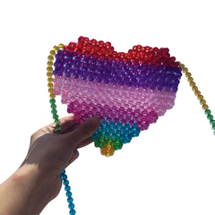 Shling Handmade Beaded Heart-shaped  Bag Shling Women's Clutches