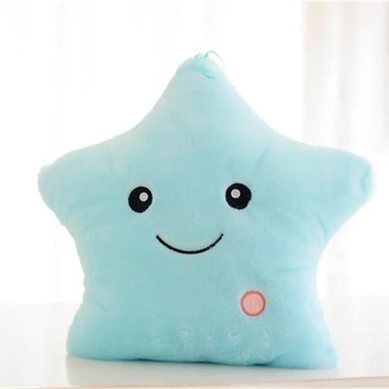 Creative Toy Luminous Pillow Soft Stuffed Plush Glowing Colorful Stars Cushion