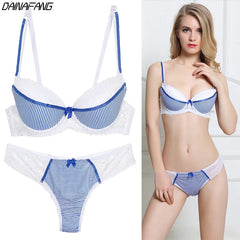 New Push Up Bras Set BCDE Cup Lace Female Plus Size Lingerie Underwear For Young Womens