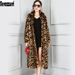 Fur Leopard Coat Women