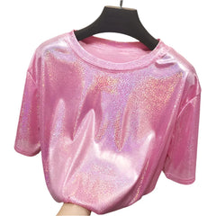 New summer retro style stylish bright silk woman tops