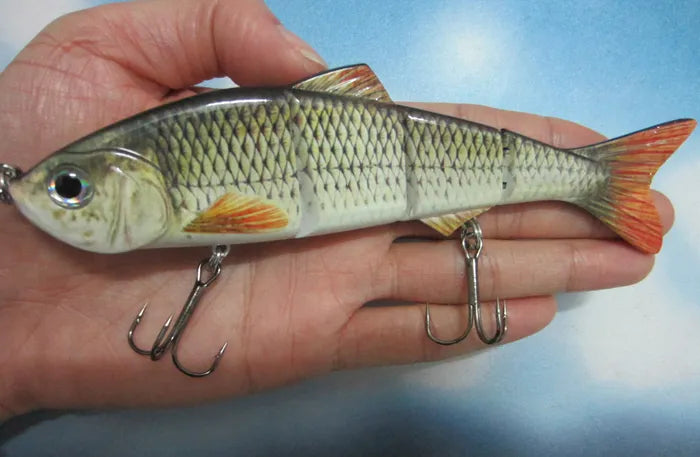 Lifelike Multi-jointed Bass Pike Fishing Lure Crank Bait Swimbait Shad Minnow Fish Hook Fishing Tackle