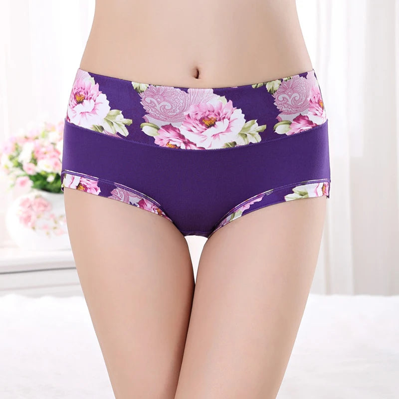 Top Quality Ladies Cotton Underwear Briefs Black Print Love Lingerie