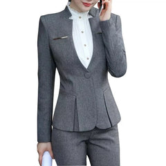 Pant Suits For Women Clothes Office Lady Formal Work Wear Uniform