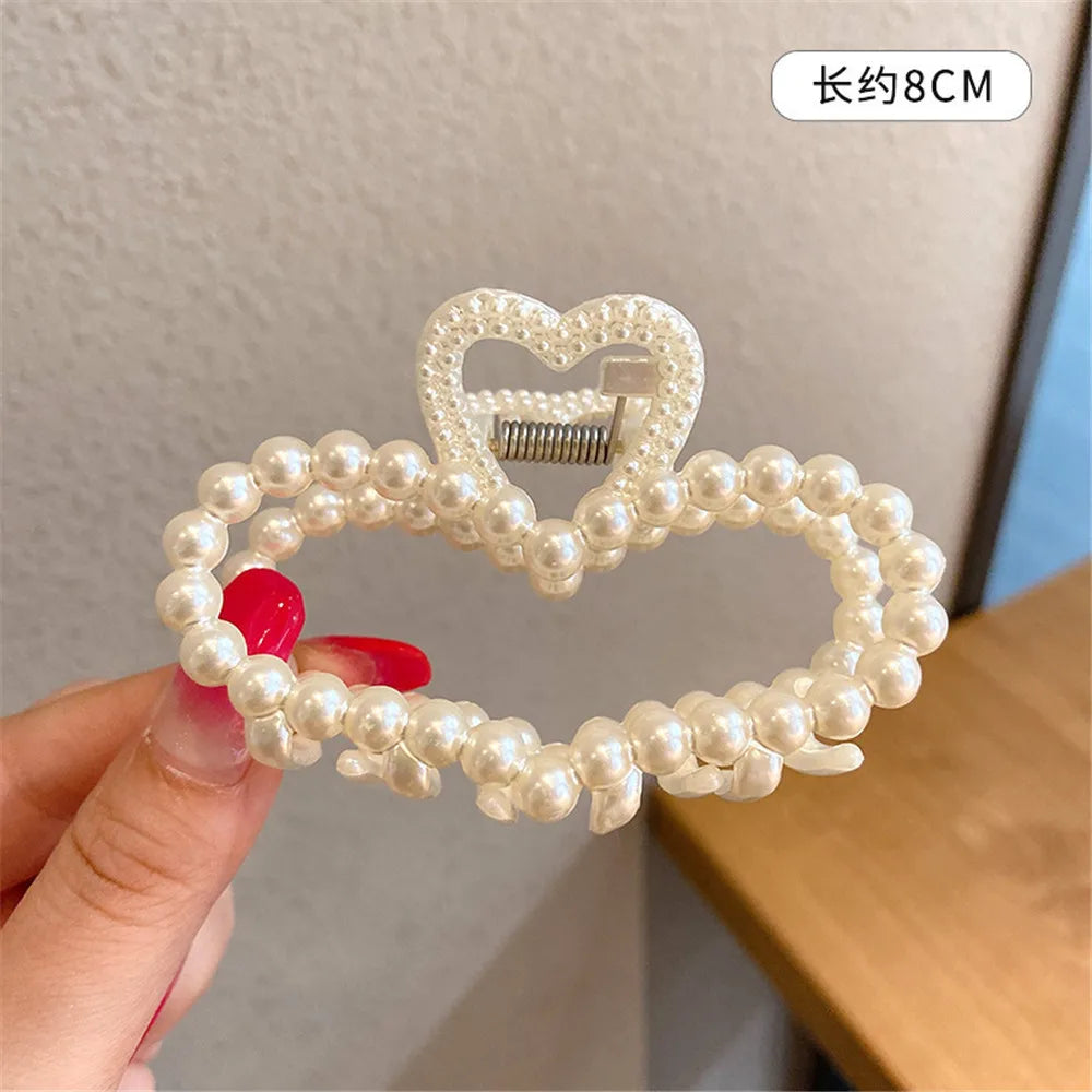 Elegant Pearl Hair Claws Woman Claw Clip Hairpins Hair Accessories Girls Hair