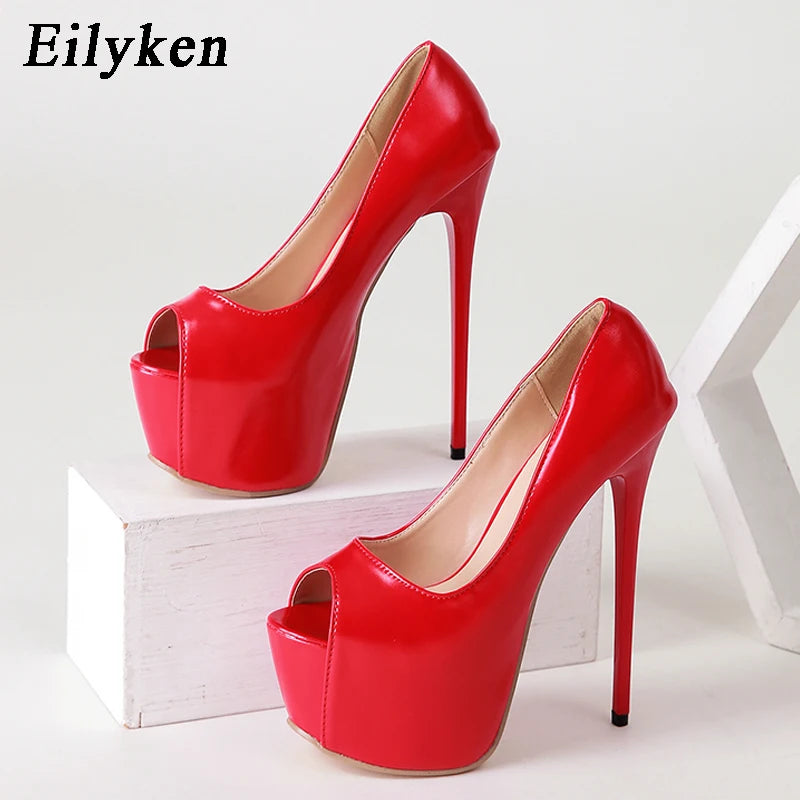 Red Platform Pumps Women Ultra High Stiletto Heels