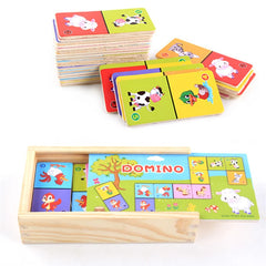 Montessori Wooden Domino Building Blocks Set Early Educational Toys