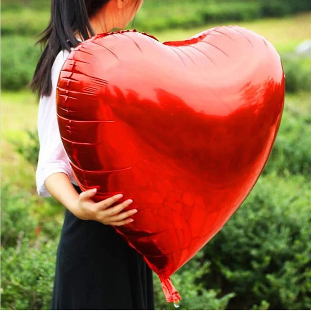 Red heart balloons helium foil globos for Wedding Valentines Day party decor