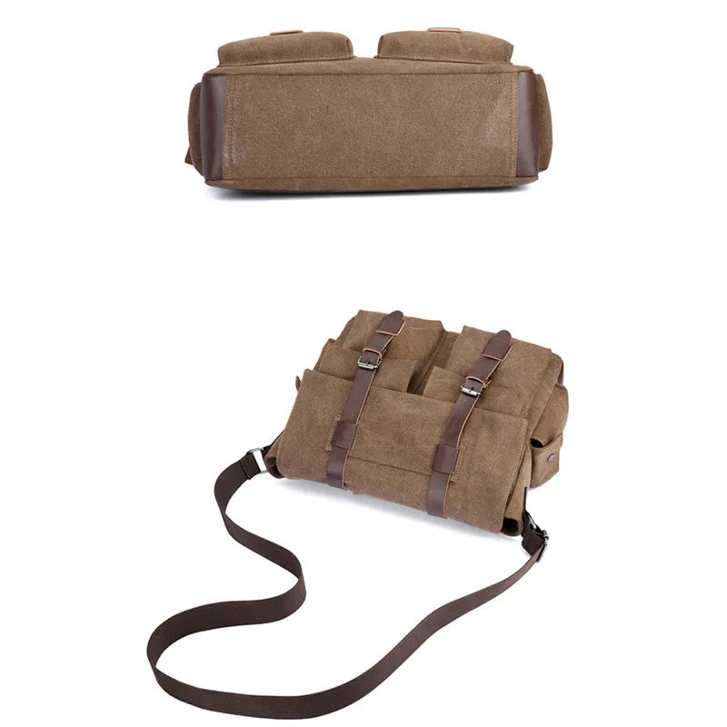 Men's Vintage Canvas Bag Men Casual Crossbody Bag For Men Messenger Bag Man Travel Shoulder Bags