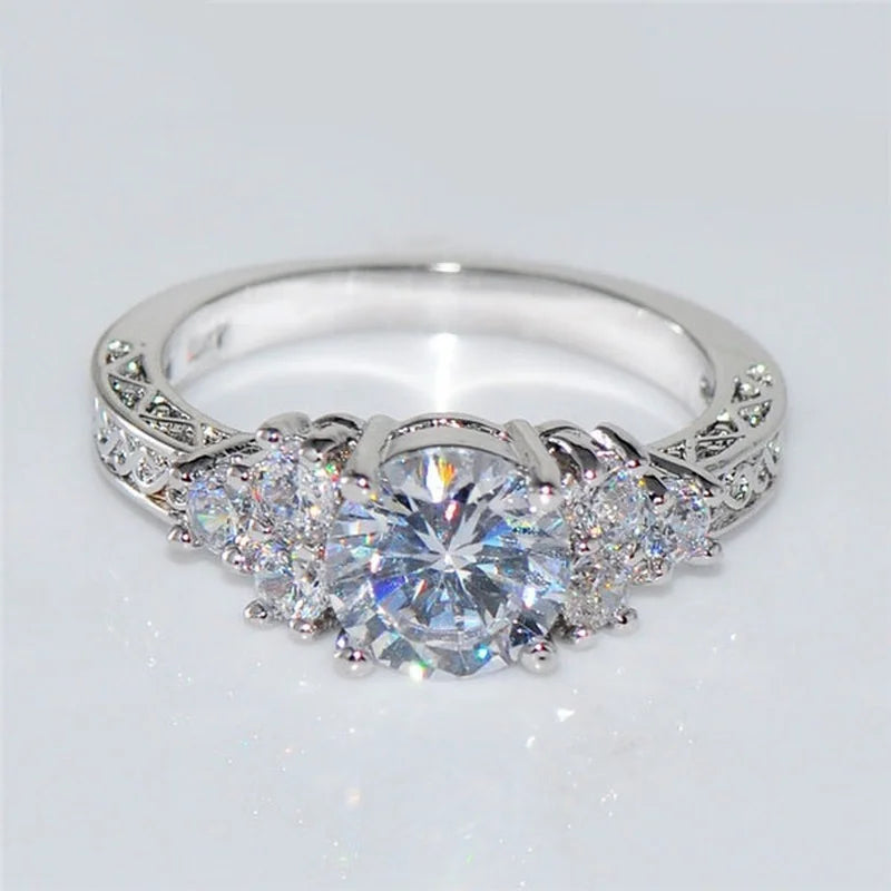 Exquisite Fashion Silver Color Engagement Rings for Women