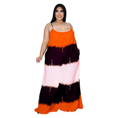 Plus Size Dresses Women Summer Clothing Wholesale Items Slip Stripe Loose  Casual Fashion New Maxi Dress