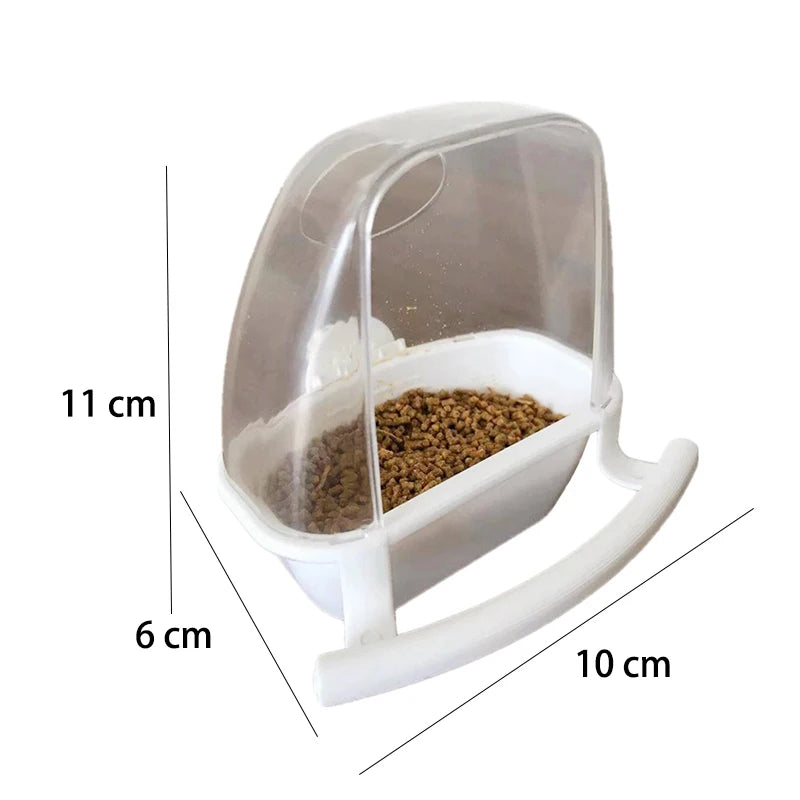 Bird Cage Feeder Parrot Birds Water Hanging Bowl Parakeet Feeder Box Pet Cage Plastic Food Container Bird Supplies