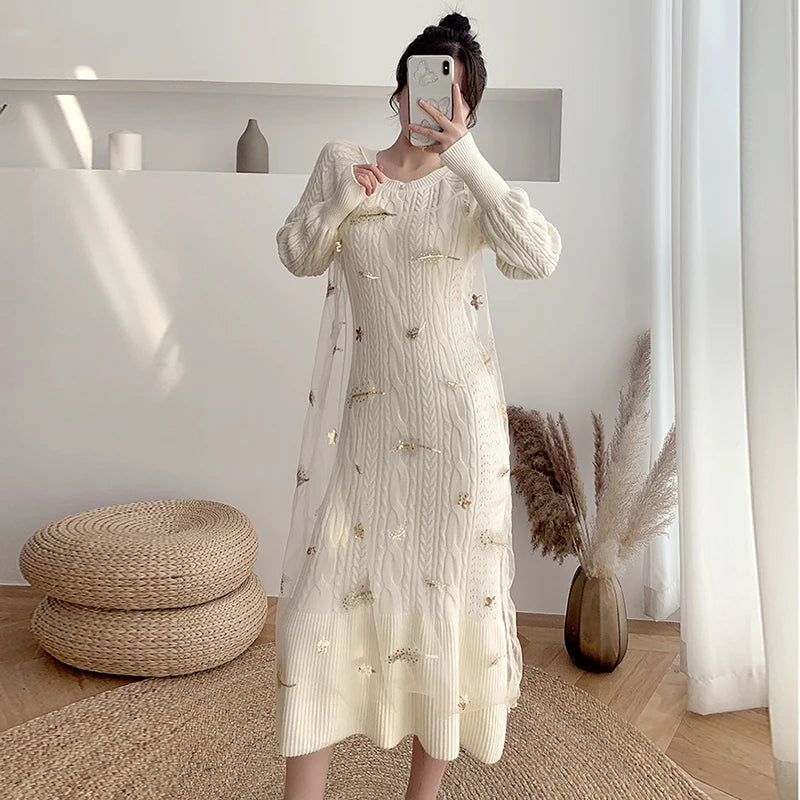 Elegant Gauze Knee Length Dresses For Women