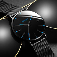 Men Watches Luxury Male Elegant Ultra Thin Watch Men Business Stainless Steel Mesh Quartz Watch