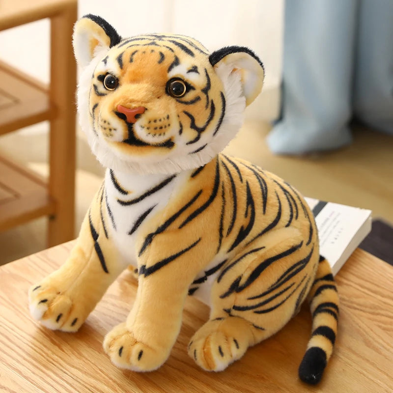 Lifelike Tiger Leopard Plush Toys Stuffed Soft Wild Animal Doll Snow Panther White Tiger Pillow Children Kids Birthday Gift