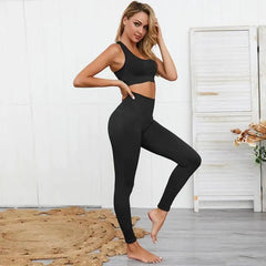 Women's Seamless Yoga Set Sportswear Sports Bra+Leggings Fitness Pants Gym Running Suit Exercise Clothing Athletic New